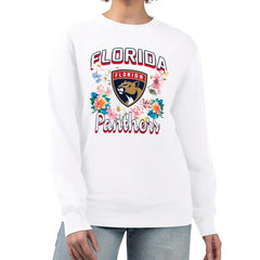 Florida Panthers G-III 4Her by Carl Banks Women's Flower Logo Pullover Sweatshirt - White - NHL 201906079