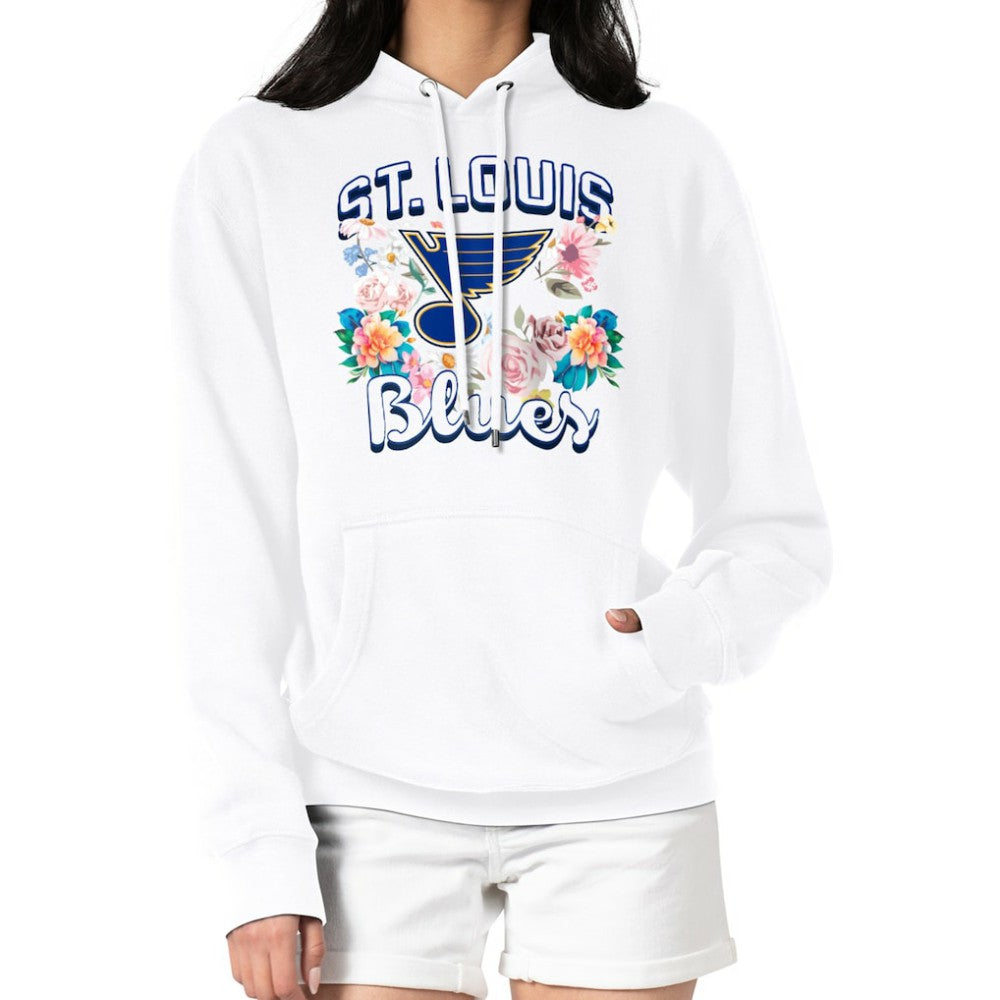 St. Louis Blues G-III 4Her by Carl Banks Women's Flower Logo Pullover Hoodie - White - NHL 201906117