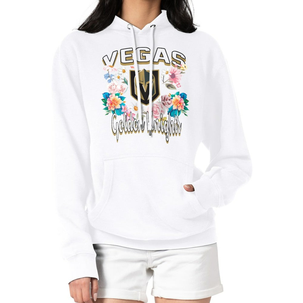 Vegas Golden Knights G-III 4Her by Carl Banks Women's Flower Logo Pullover Hoodie - White - NHL 201906121