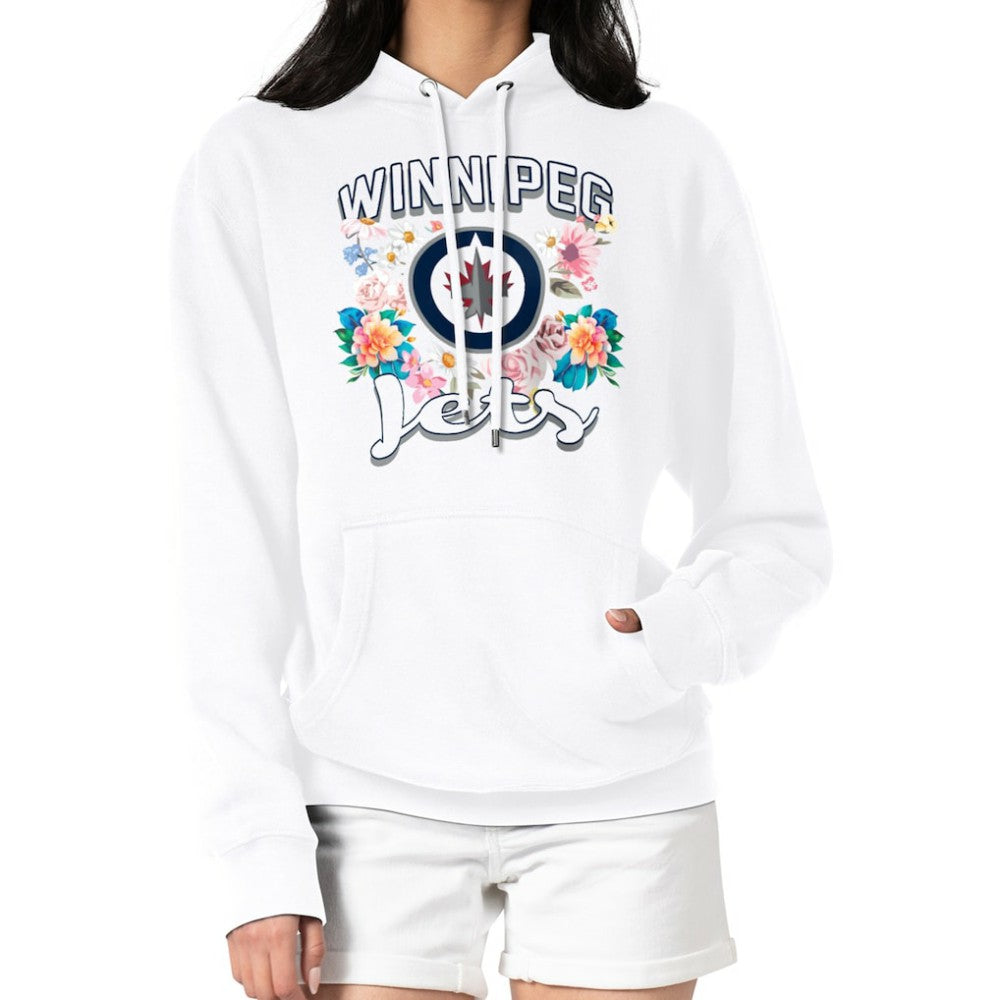 Winnipeg Jets G-III 4Her by Carl Banks Women's Flower Logo Pullover Hoodie - White - NHL 201906123