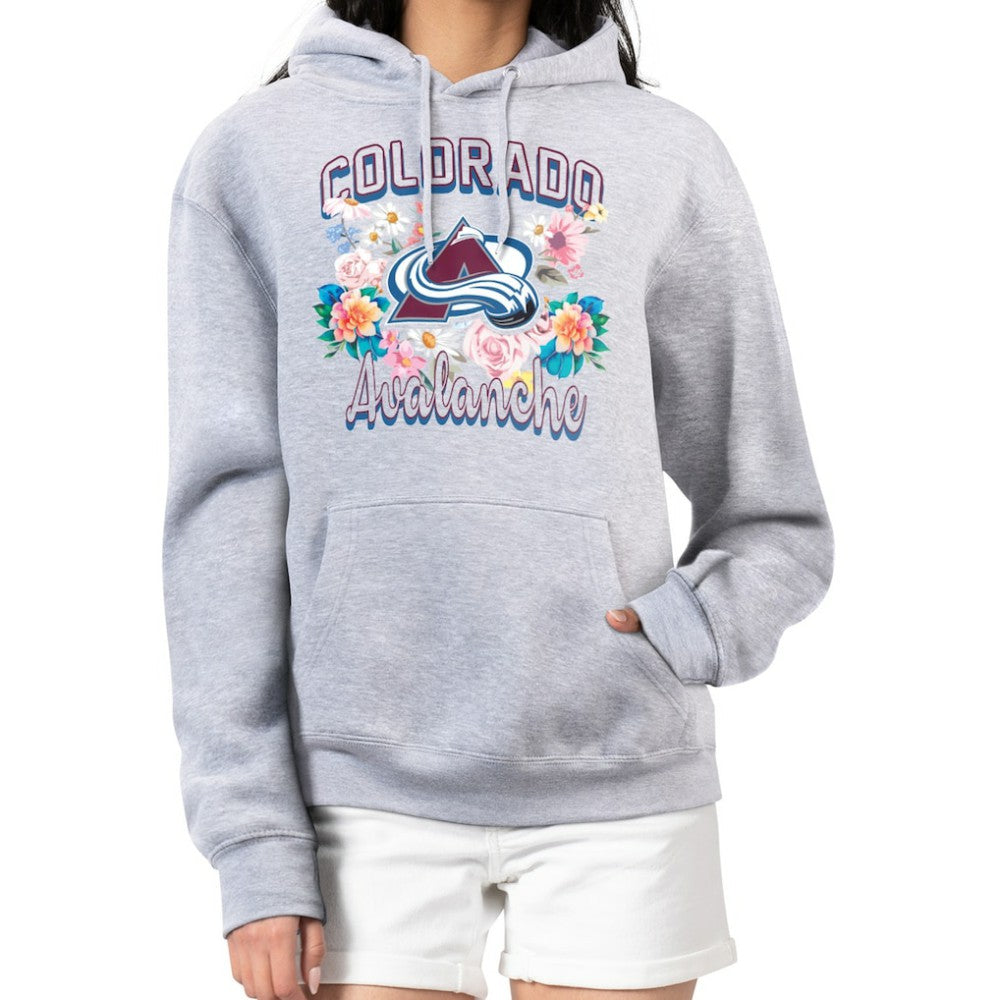 Colorado Avalanche G-III 4Her by Carl Banks Women's Flower Logo Pullover Hoodie - Heather Gray - NHL 201906129