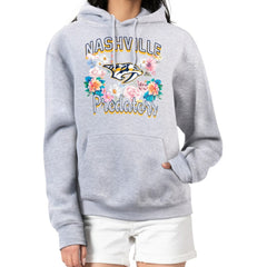Nashville Predators G-III 4Her by Carl Banks Women's Flower Logo Pullover Hoodie - Heather Gray - NHL 201906138