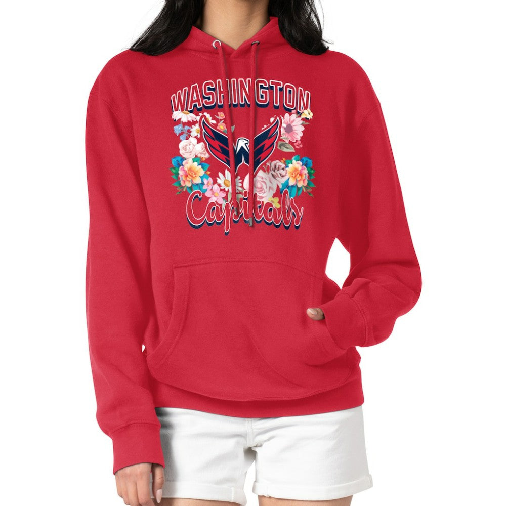 Washington Capitals G-III 4Her by Carl Banks Women's Flower Logo Pullover Hoodie - Red - NHL 201906142