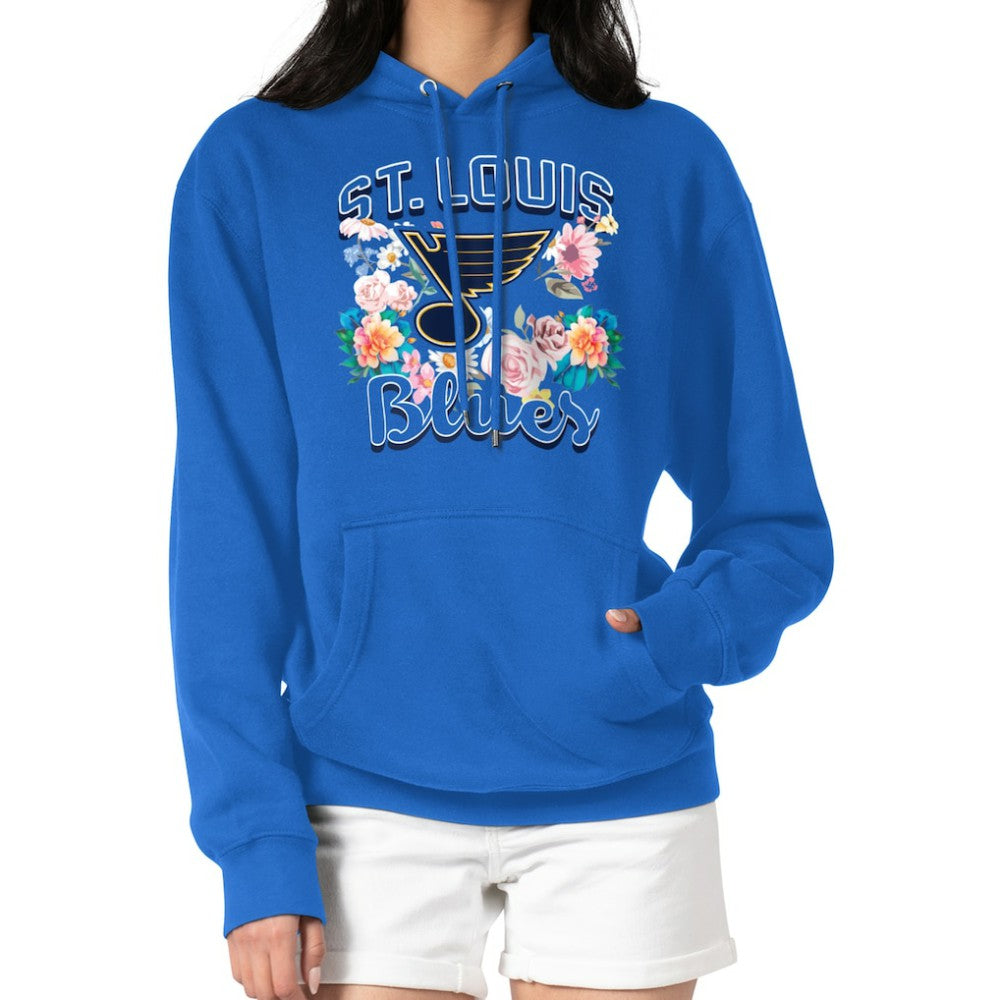 St. Louis Blues G-III 4Her by Carl Banks Women's Flower Logo Pullover Hoodie - Blue - NHL 201906145