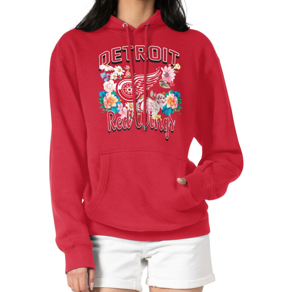 Detroit Red Wings G-III 4Her by Carl Banks Women's Flower Logo Pullover Hoodie - Red - NHL 201906166