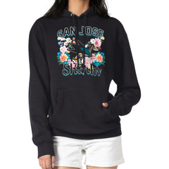 San Jose Sharks G-III 4Her by Carl Banks Women's Flower Logo Pullover Hoodie - Black - NHL 201906179