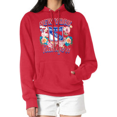 New York Rangers G-III 4Her by Carl Banks Women's Flower Logo Pullover Hoodie - Red - NHL 201906186