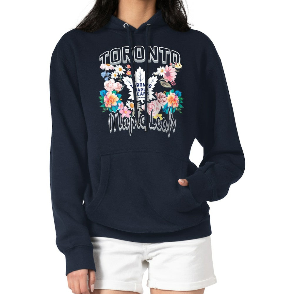Toronto Maple Leafs G-III 4Her by Carl Banks Women's Flower Logo Pullover Hoodie - Navy - NHL 201906208