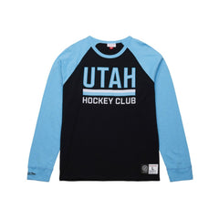 Utah Hockey Club Mitchell & Ness Legendary Slub Long Sleeve Raglan T-Shirt - Black/Light Blue - NHL 201906425