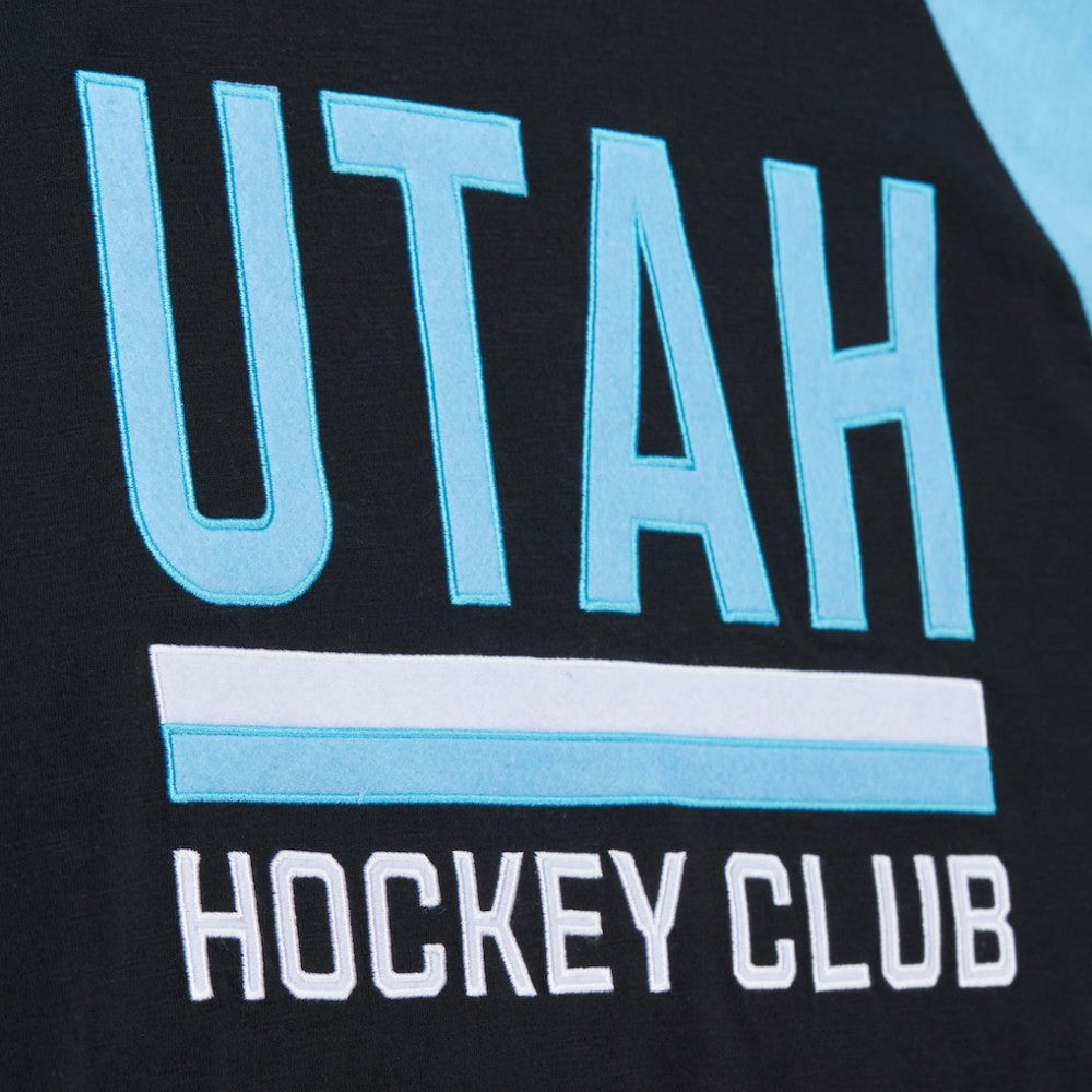 Utah Hockey Club Mitchell & Ness Legendary Slub Long Sleeve Raglan T-Shirt - Black/Light Blue - NHL 201906425
