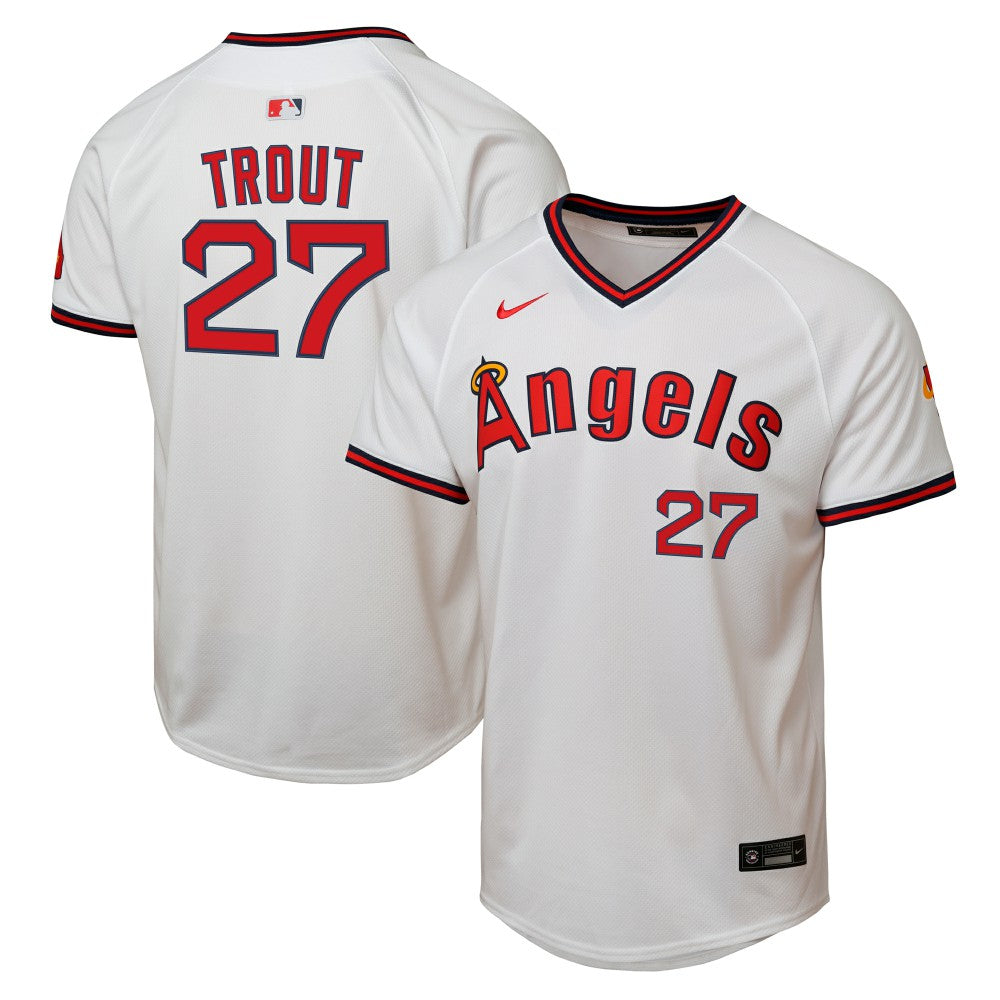 Mike Trout Los Angeles Angels Nike Youth Alternate 2 Limited Player Jersey - White - Nike Sale