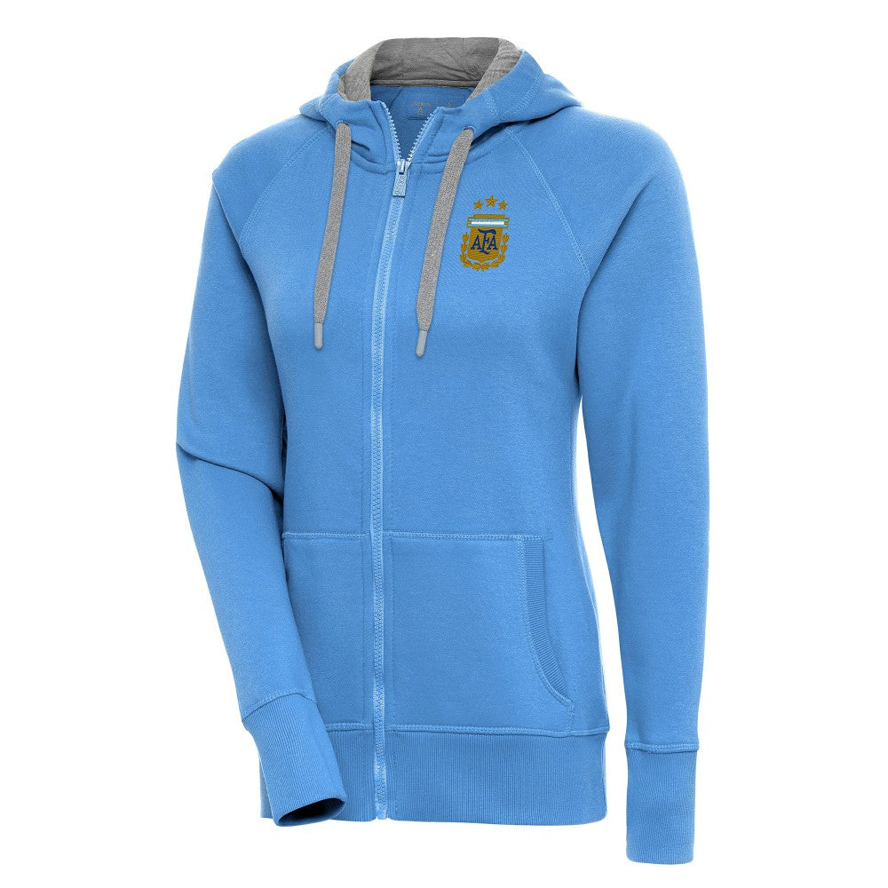 Argentina National Team Antigua Women's Victory Full-Zip Hoodie Powder Blue