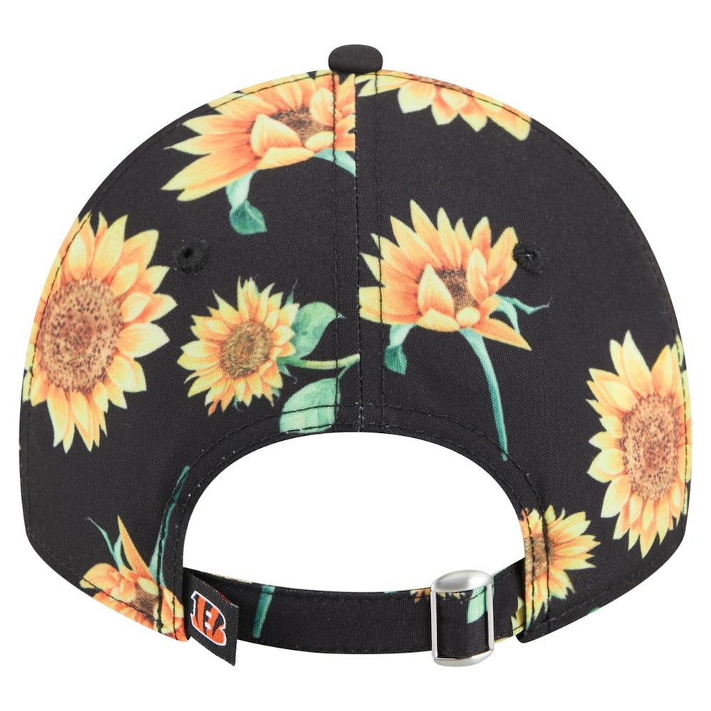 Cincinnati Bengals New Era Women's Adventure Sunflower 9TWENTY Adjustable Hat Black