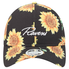 Baltimore Ravens New Era Women's Adventure Sunflower 9TWENTY Adjustable Hat Black
