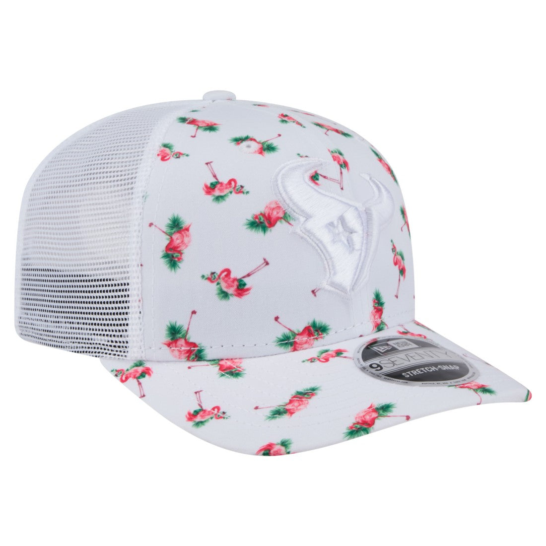 Houston Texans New Era Adventure Flamingo Pattern 9SEVENTY Stretch-Snap Hat White
