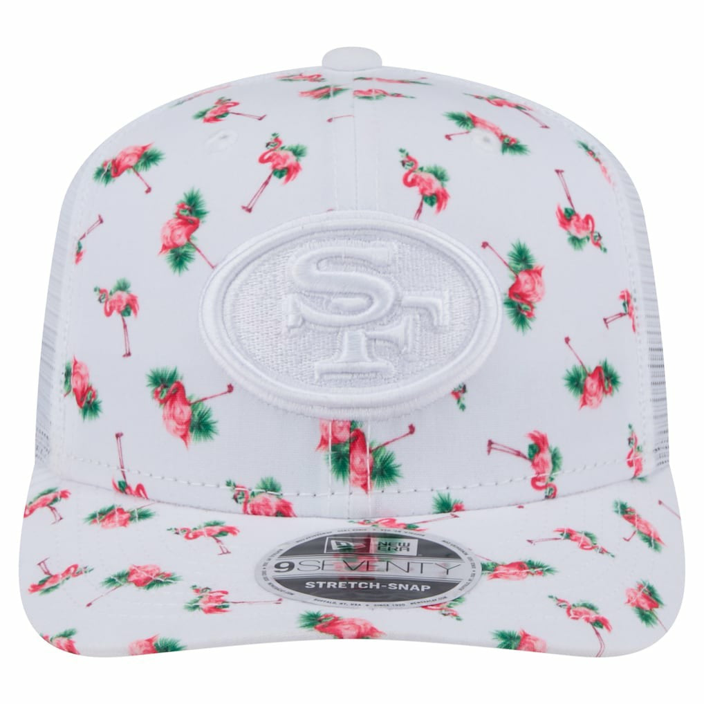 San Francisco 49ers New Era Adventure Flamingo Pattern 9SEVENTY Stretch-Snap Hat White