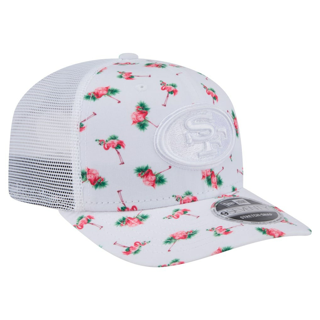 San Francisco 49ers New Era Adventure Flamingo Pattern 9SEVENTY Stretch-Snap Hat White