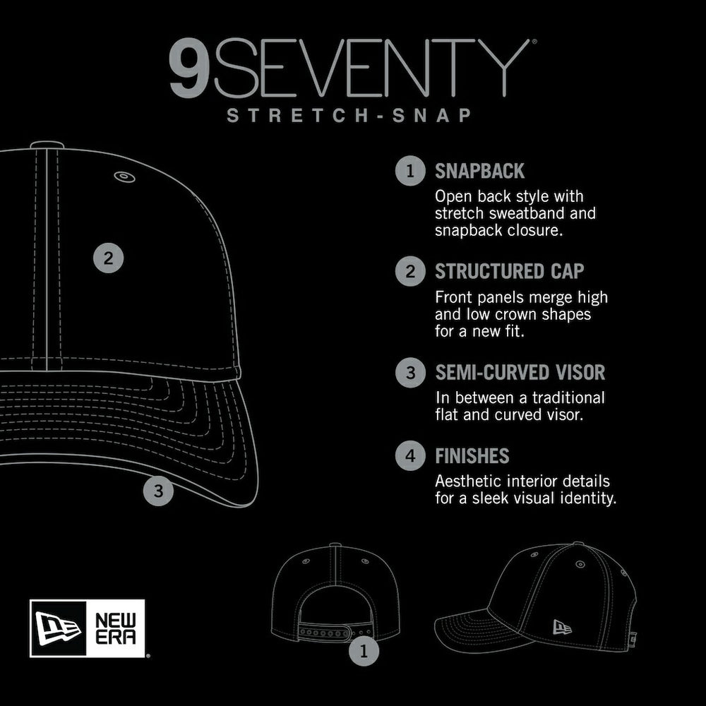 Cincinnati Bengals New Era Gameday Multi Rope 9SEVENTY Stretch-Snap Hat Black