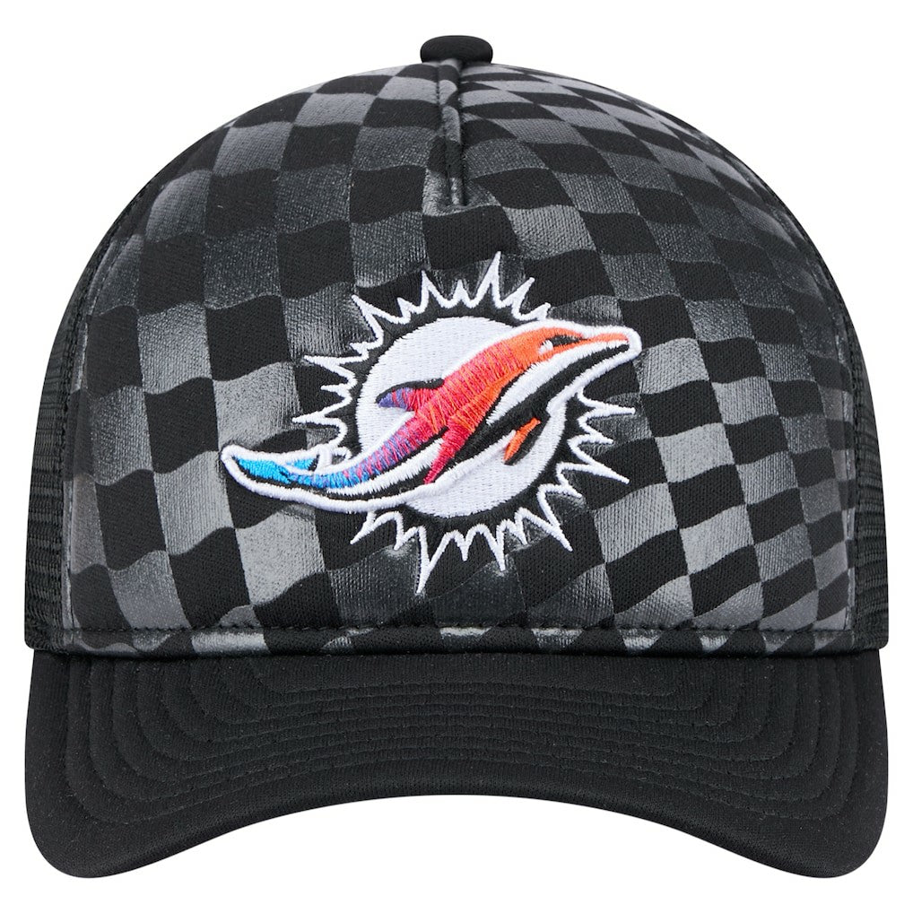 Miami Dolphins New Era Gradient 9FORTY Adjustable Hat Black