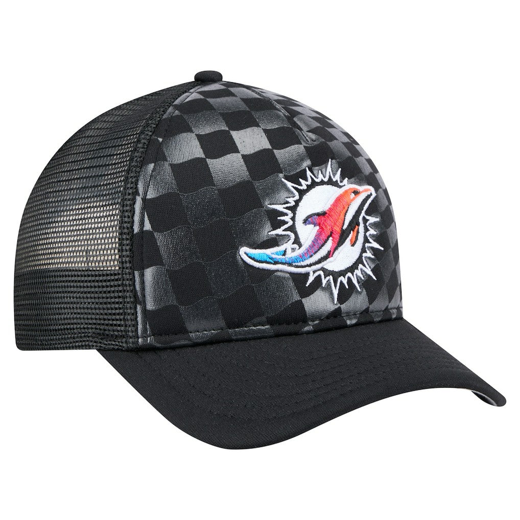 Miami Dolphins New Era Gradient 9FORTY Adjustable Hat Black