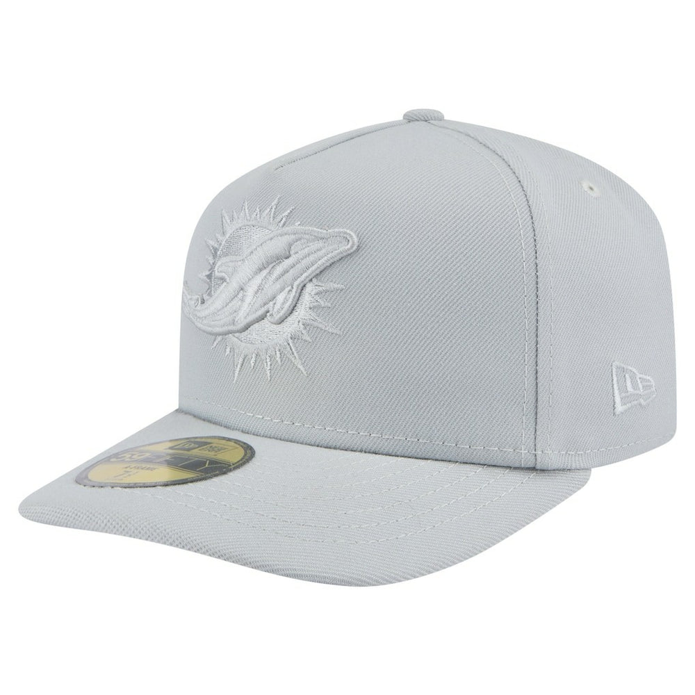Miami Dolphins New Era Color Pack A-Frame 59FIFTY Fitted Hat Gray