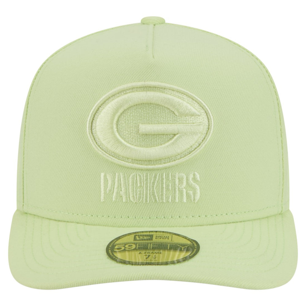 Green Bay Packers New Era Color Pack A-Frame 59FIFTY Fitted Hat Light Green