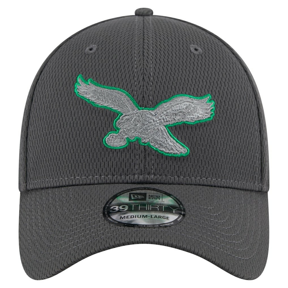 Philadelphia Eagles New Era Throwback Logo Main 39THIRTY Flex Hat Graphite