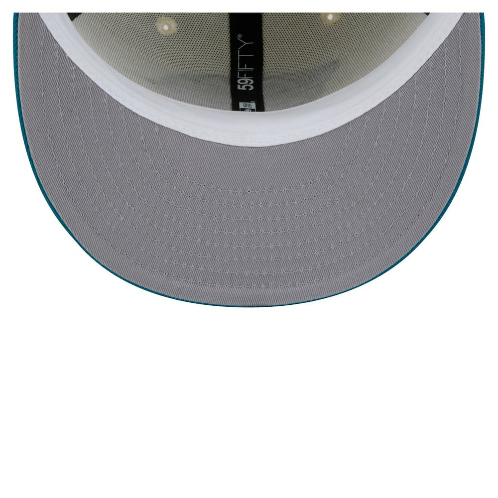 Jacksonville Jaguars New Era Main 59FIFTY Fitted Hat Cream/Teal