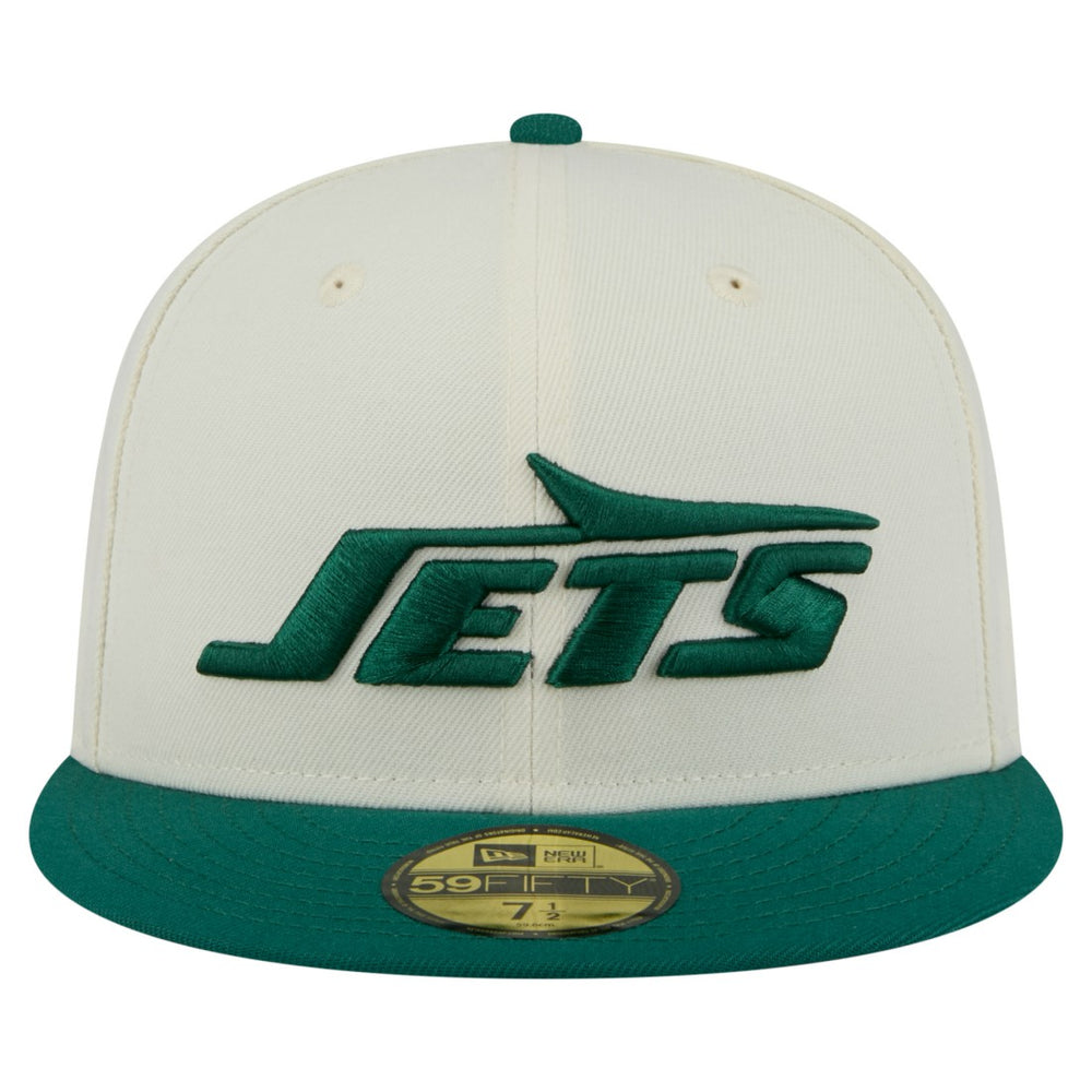 New York Jets New Era Main 59FIFTY Fitted Hat Cream/Green