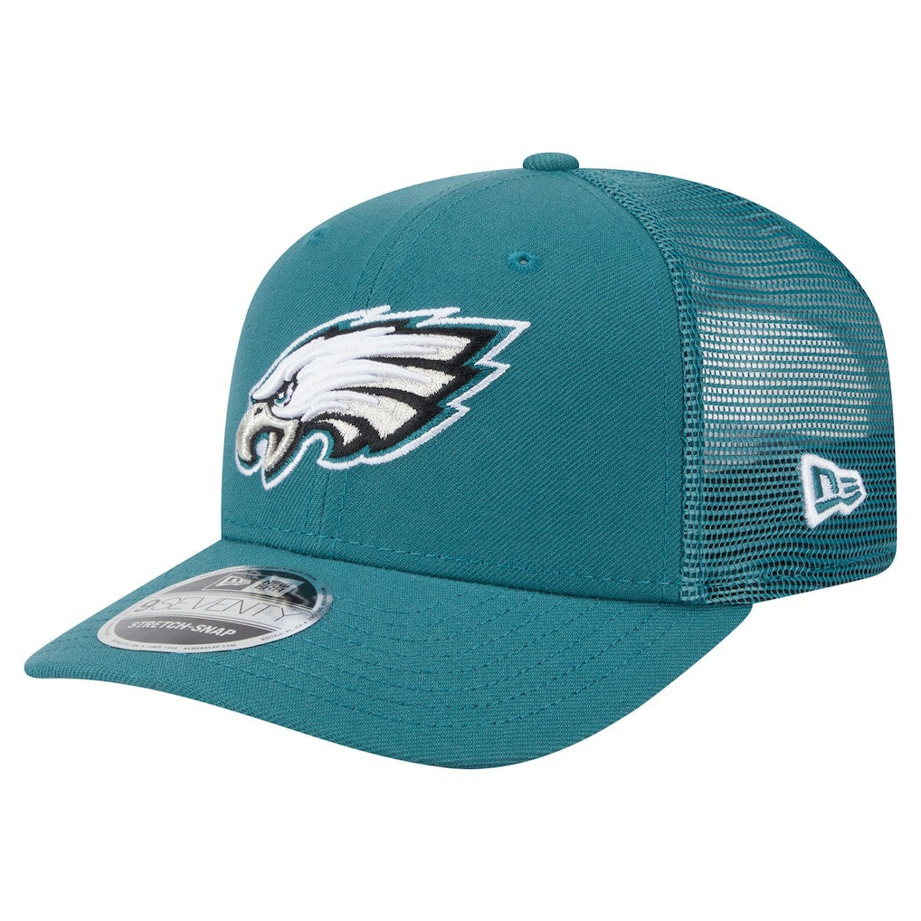 Philadelphia Eagles New Era Main Trucker 9SEVENTY Stretch-Snap Hat Midnight Green