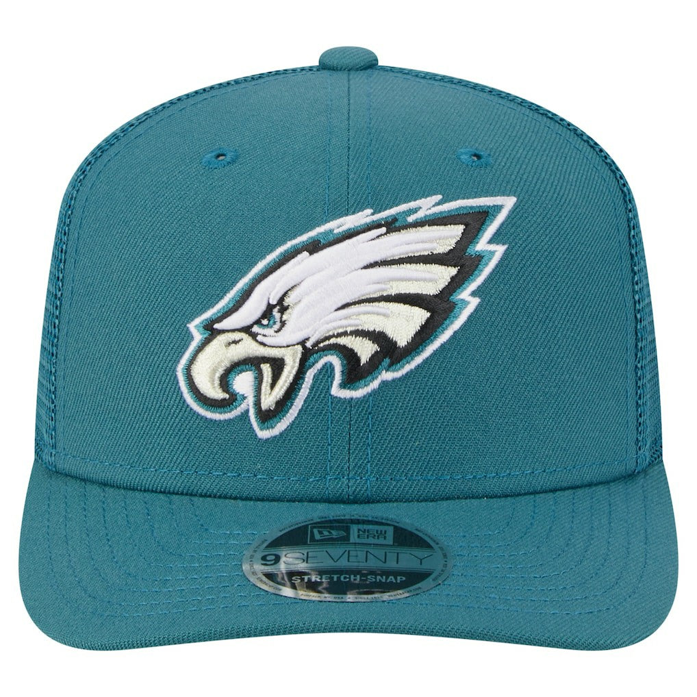 Philadelphia Eagles New Era Main Trucker 9SEVENTY Stretch-Snap Hat Midnight Green