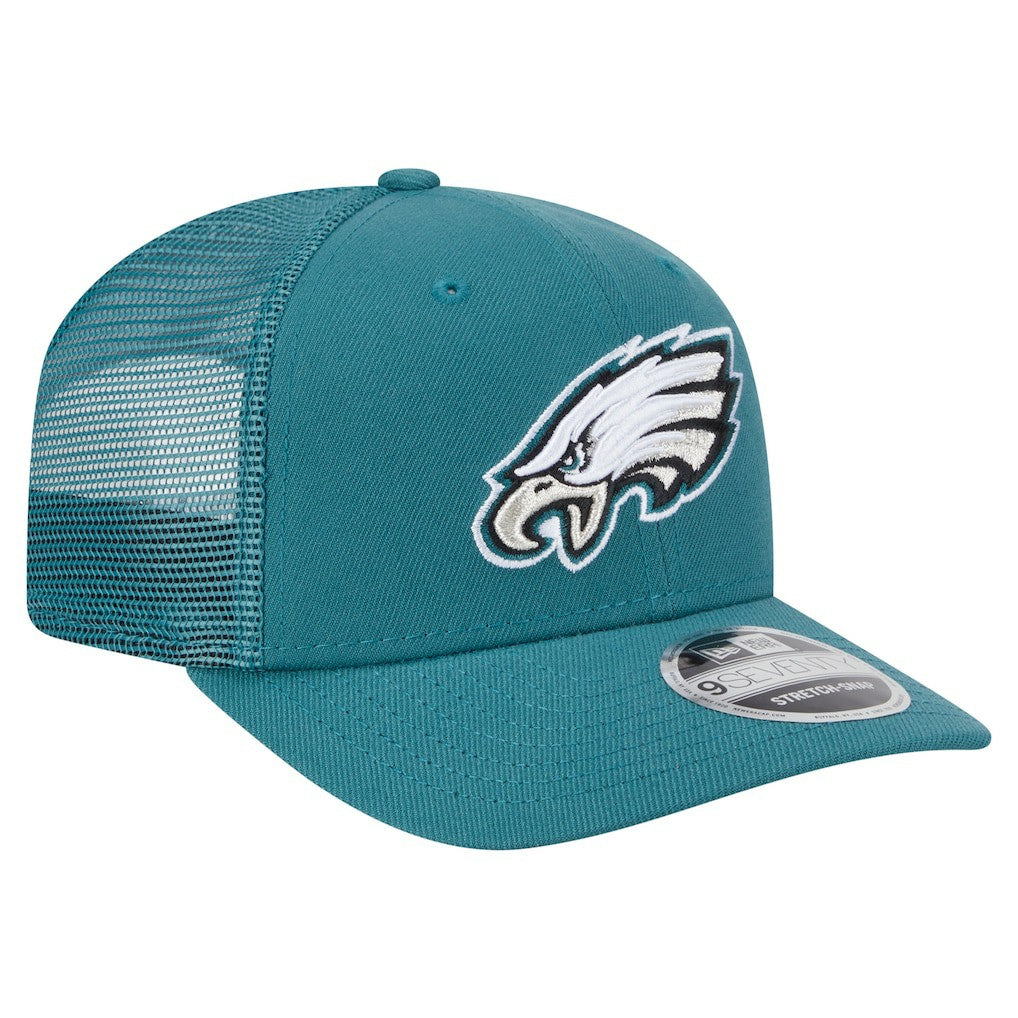 Philadelphia Eagles New Era Main Trucker 9SEVENTY Stretch-Snap Hat Midnight Green