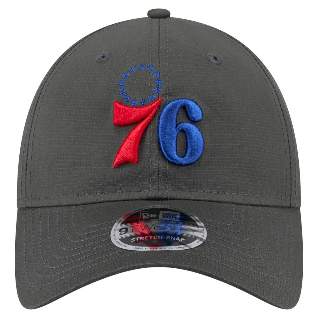 Philadelphia 76ers Active Ripstop 9TWENTY Adjustable Hat Charcoal | New Era Lifestyle