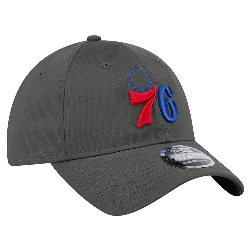 Philadelphia 76ers Active Ripstop 9TWENTY Adjustable Hat Charcoal | New Era Lifestyle