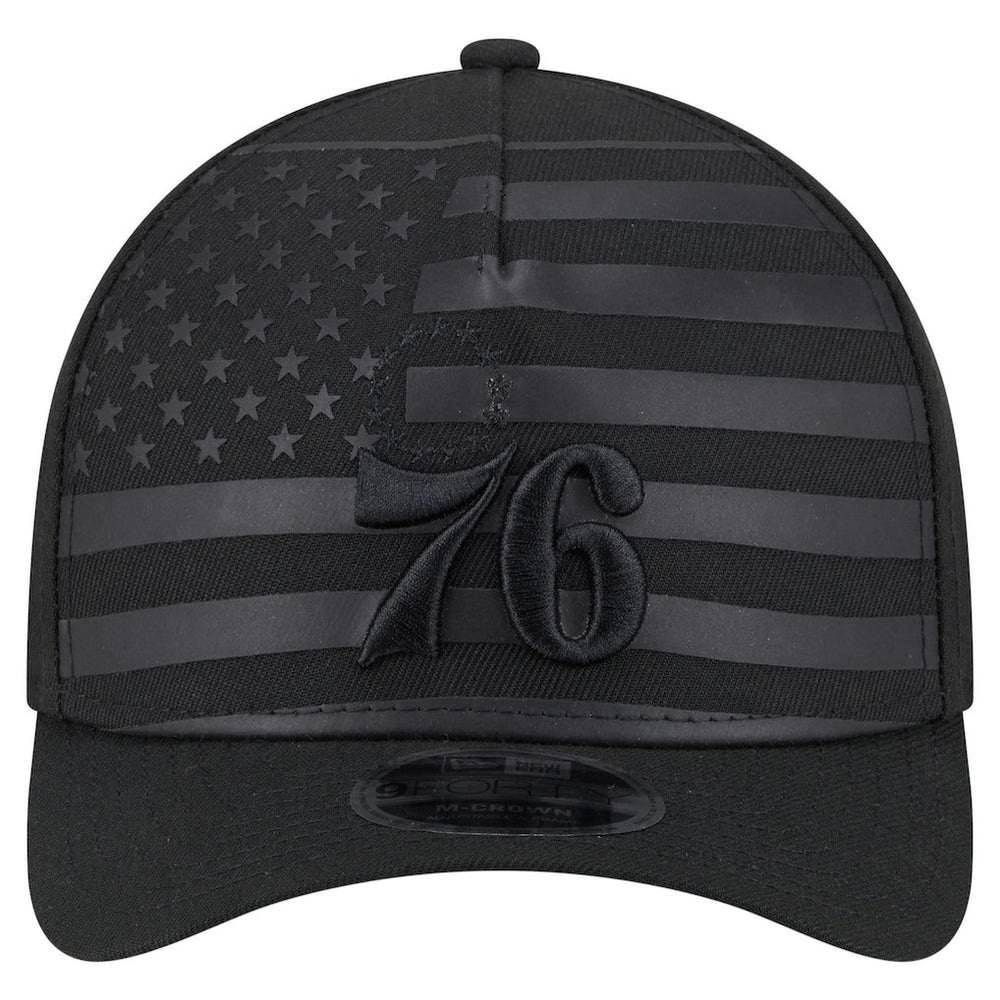 Philadelphia 76ers Game Day Flag A-Frame 9FORTY Adjustable Hat Black | New Era for sale