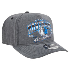 Dallas Mavericks Throwback Washed Pre-Curved 9FIFTY Snapback Hat for sale Charcoal | New Era