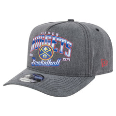 Denver Nuggets Throwback Washed Pre-Curved 9FIFTY Snapback Hat for sale Charcoal | New Era Lifestyle