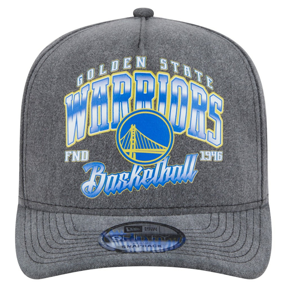 Golden State Warriors Throwback Washed Pre-Curved 9FIFTY Snapback Hat for sale Charcoal | New Era outlet