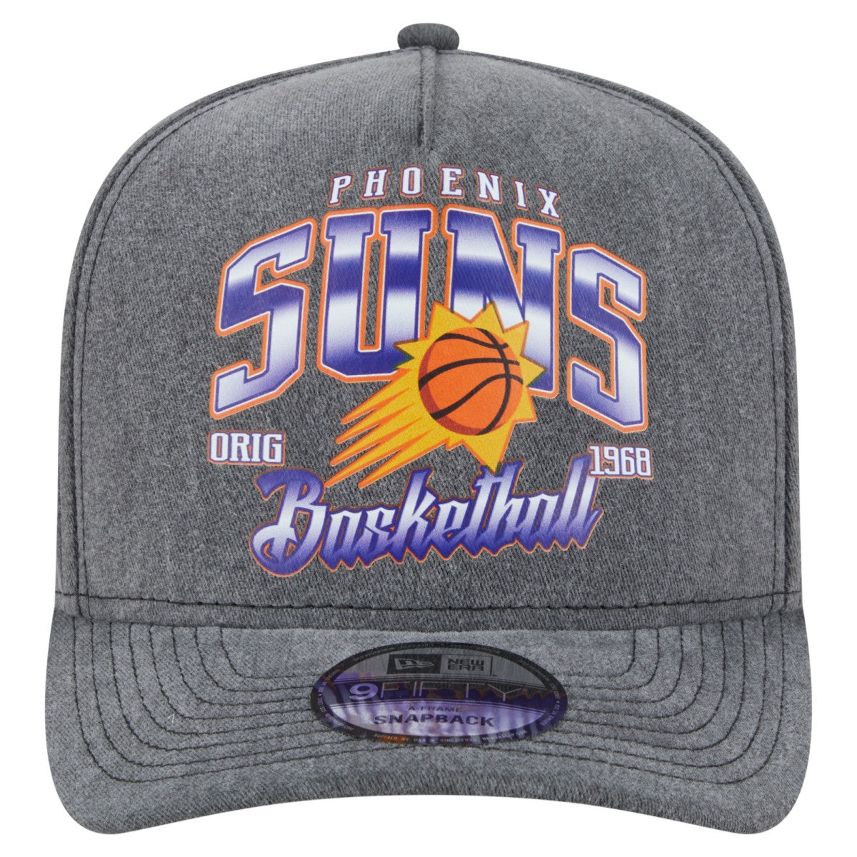 Phoenix Suns Throwback Washed Pre-Curved 9FIFTY Snapback Hat Charcoal | New Era discount