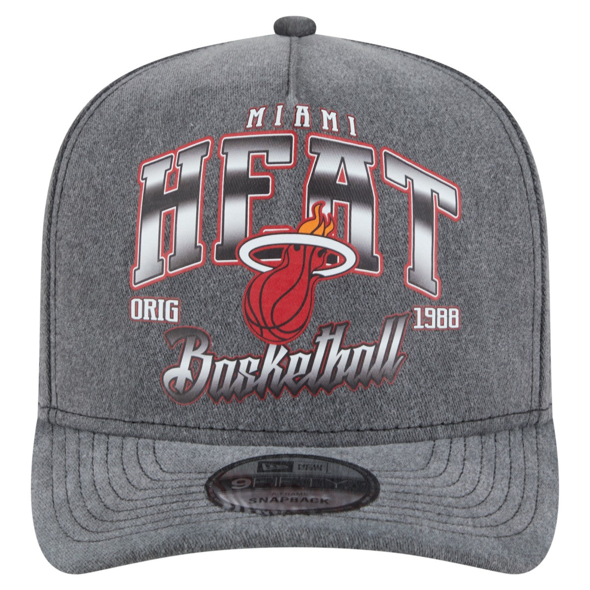 Miami Heat Throwback Washed Pre-Curved 9FIFTY Snapback Hat Charcoal | New Era outlet