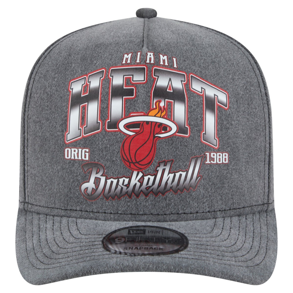 Miami Heat Throwback Washed Pre-Curved 9FIFTY Snapback Hat Charcoal | New Era outlet