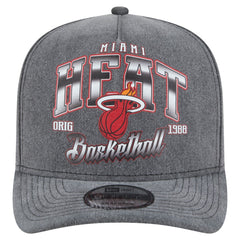 Miami Heat Throwback Washed Pre-Curved 9FIFTY Snapback Hat Charcoal | New Era outlet