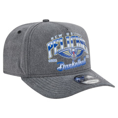 New Orleans Pelicans Throwback Washed Pre-Curved 9FIFTY Snapback Hat Charcoal | New Era Near Me