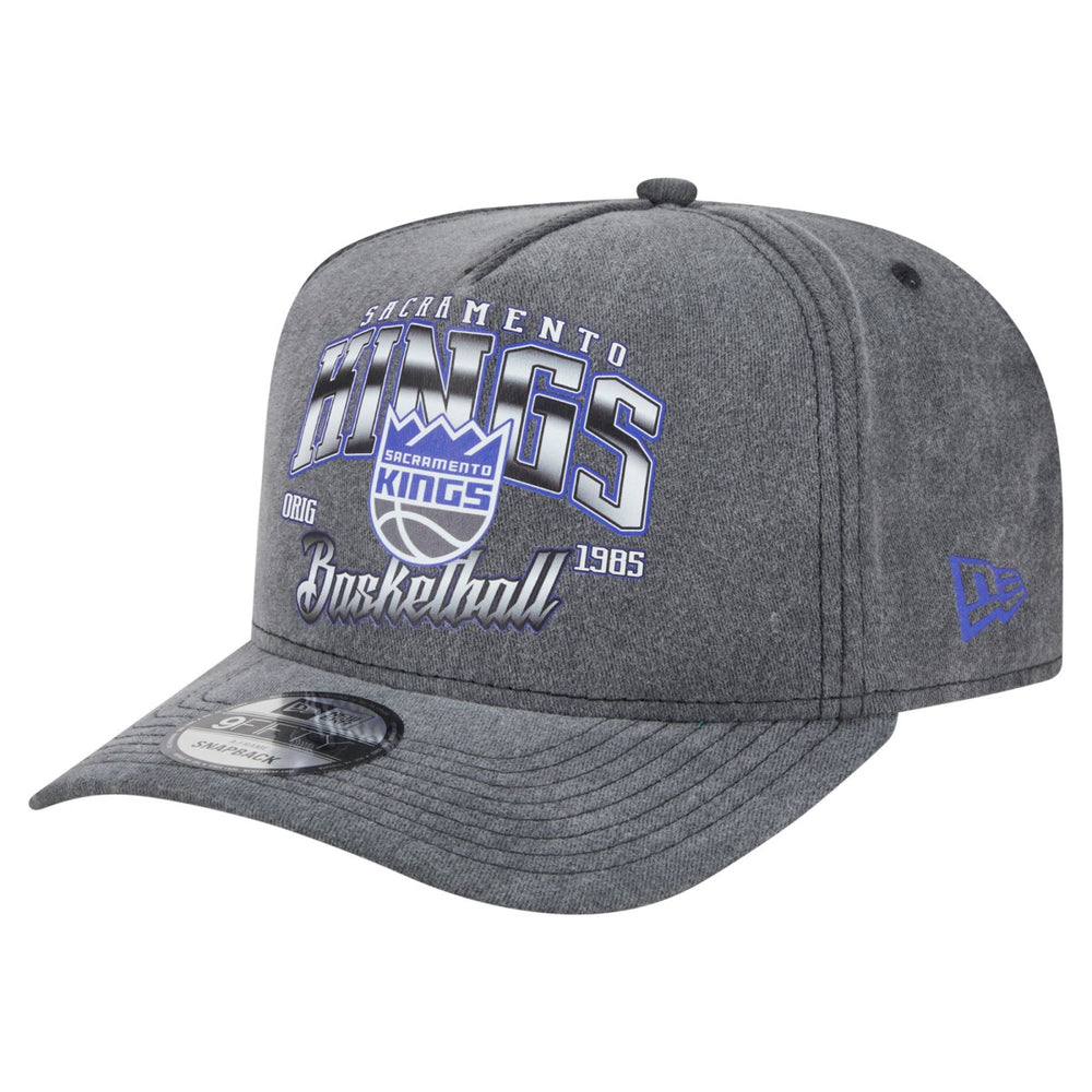 Sacramento Kings Throwback Washed Pre-Curved 9FIFTY Snapback Hat Charcoal | New Era online