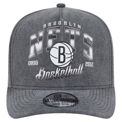 Brooklyn Nets Throwback Washed Pre-Curved 9FIFTY Snapback Hat Charcoal | New Era outlet