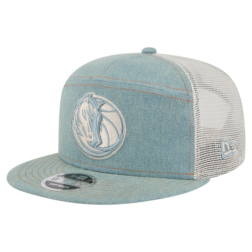 Dallas Mavericks Adventure Denim Split Panel 9FIFTY Snapback Trucker Hat | New Era for sale