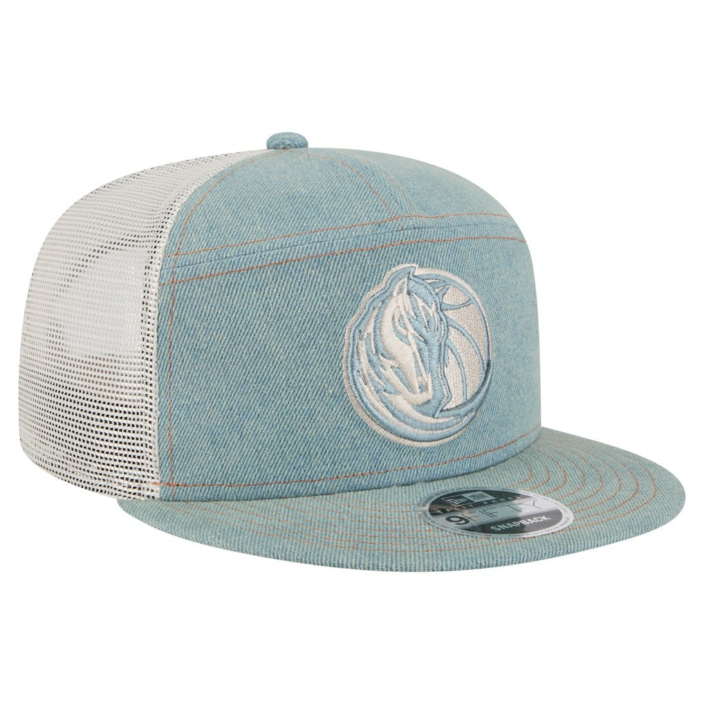 Dallas Mavericks Adventure Denim Split Panel 9FIFTY Snapback Trucker Hat | New Era for sale