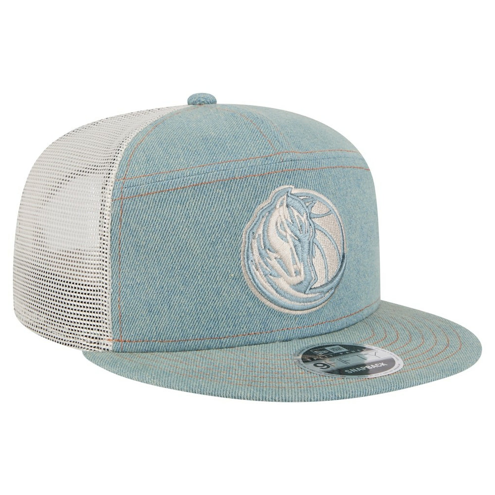 Dallas Mavericks Adventure Denim Split Panel 9FIFTY Snapback Trucker Hat | New Era for sale