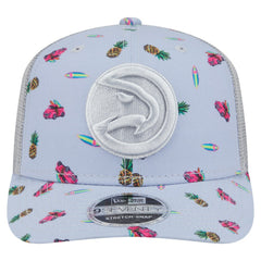 Atlanta Hawks Adventure Aloha Pattern 9SEVENTY Stretch-Snap Hat Light Blue/Gray | New Era Near Me