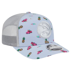 Atlanta Hawks Adventure Aloha Pattern 9SEVENTY Stretch-Snap Hat Light Blue/Gray | New Era Near Me